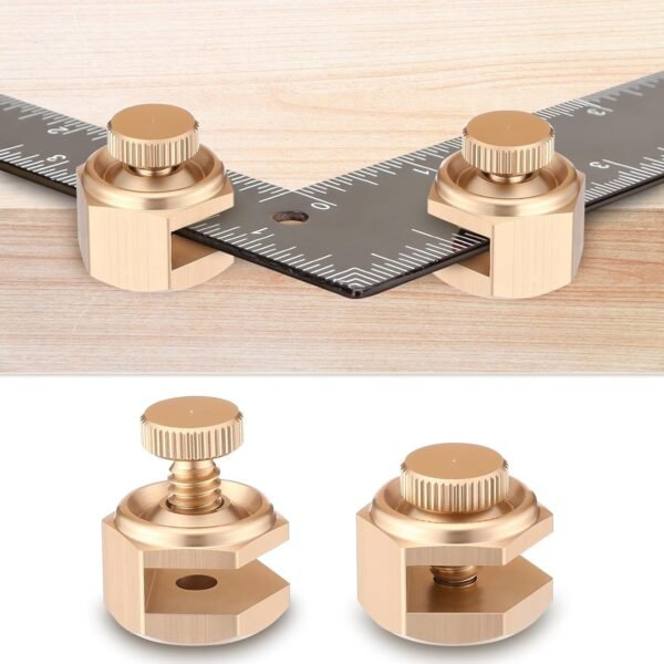 4 Pack Stair/Square Gauge Set for Framing Square, Stair Stringer Layout Tool for Circular Saw, Carpentry Squares and Rafter Layout, Aluminum Alloy Stair Gauge Tool(Gold) 9 71UrpwOaR4L. SL1500