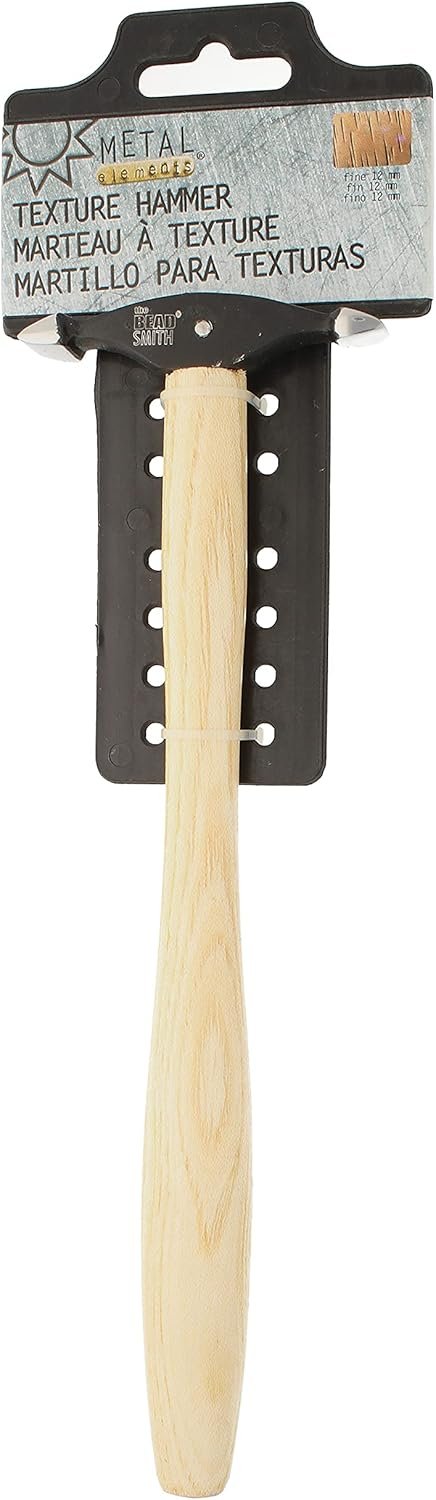 The Beadsmith Sharp Texturing Hammer - 9 Inches with Wooden Handle, 73.5mm,1.2oz Steel Head with Two 12mm Faces - Texturing Tool Used to Add Patterns & Dimension to Metalwork 6 71V+z2LIlDL. AC SL1500