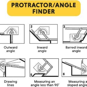 General Tools Protractor and Angle Finder #39, Stainless Steel, Outside, Inside, Sloped Angles, 0° to 180° 16 General Tools Protractor and Angle Finder #39, Stainless Steel, Outside, Inside, Sloped Angles, 0° to 180° - Image 8