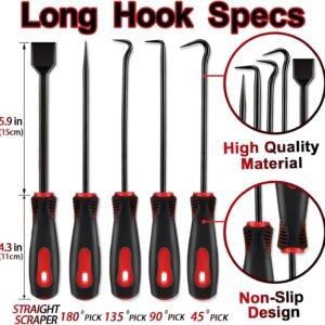 KEZE 11Pcs Carbon Steel Precision Pick & Hook Set with Scraper and Magnetic Telescoping Tool Kit for Remove Automotive Electronics Maintenance Hoses Gasket Hand Pick Up Tools 13 KEZE 11Pcs Carbon Steel Precision Pick & Hook Set with Scraper and Magnetic Telescoping Tool Kit for Remove Automotive Electronics Maintenance Hoses Gasket Hand Pick Up Tools - Image 3