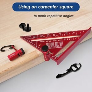 Red Extra Tall Stair Gauges Set with Holder: A Non-Slip Guide for Circular Saw & Carpentry Squares, Perfect for Framing & Rafter Layout 12 Red Extra Tall Stair Gauges Set with Holder: A Non-Slip Guide for Circular Saw & Carpentry Squares, Perfect for Framing & Rafter Layout - Image 4