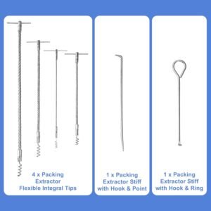AIWFL 6pcs Packing Extractor Set Stainless Steel Packing Tool Set Flexible Packing Hook Sets - Image 5