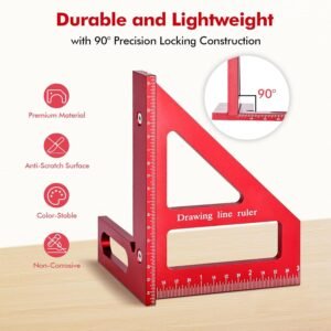 3D Multi-Angle Measuring Ruler, Precision Imperial 45/90 Degree Woodworking Square, Aluminum Alloy Miter Triangle Ruler and Layout Measuring Tool for Engineer, Carpenter, Construction Use 12 3D Multi-Angle Measuring Ruler, Precision Imperial 45/90 Degree Woodworking Square, Aluminum Alloy Miter Triangle Ruler and Layout Measuring Tool for Engineer, Carpenter, Construction Use - Image 4