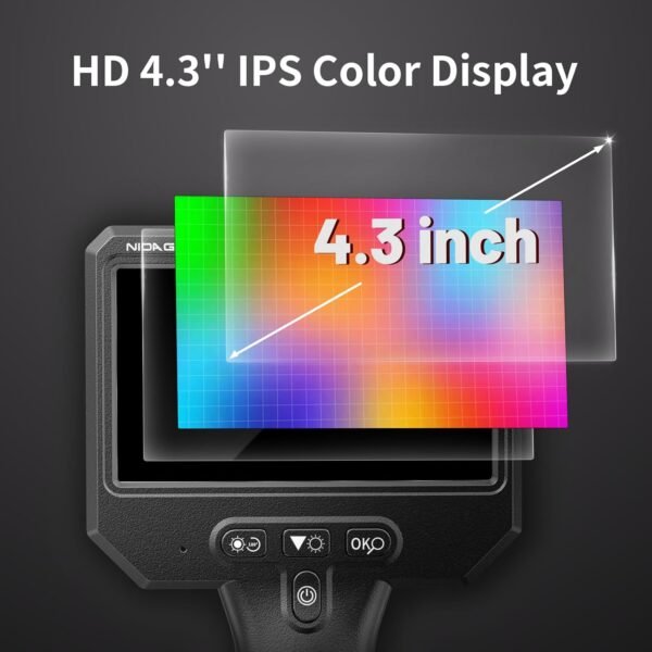 3.9mm Endoscope Camera with Light NIDAGE 1920P HD Industrial Borescope Inspection Camera with 4.3" IPS Screen, 5FT Semi-Rigid Cable, IP67 Waterproof Snake Cam for Car Engine Aircraft Mechanic Tools 5 71XBKPgqOaL. SL1500