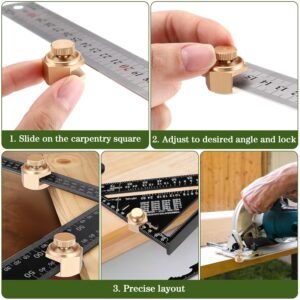 4 Pack Stair/Square Gauge Set for Framing Square, Stair Stringer Layout Tool for Circular Saw, Carpentry Squares and Rafter Layout, Aluminum Alloy Stair Gauge Tool(Gold) 13 4 Pack Stair/Square Gauge Set for Framing Square, Stair Stringer Layout Tool for Circular Saw, Carpentry Squares and Rafter Layout, Aluminum Alloy Stair Gauge Tool(Gold) - Image 4