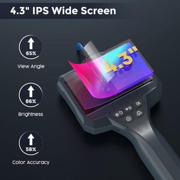 Endoscope Camera with Light 1920P HD Industrial Borescope with 4.3" IPS Screen, 11.5FT Semi-Rigid Cable, IP67 Waterproof Inspection Snake Camera for Car Engine, Mechanical Tools, Pipeline Inspection 4 71XoFK0Ch5L. SL1500