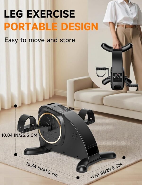 Under Desk Bike, Electric Mini Exercise Bike Pedal Exerciser for Leg/Arm Exercise,12 Adjustable Speeds & LCD Display Leg Exerciser While Sitting for Seniors, Low-Impact Cardio Cycling Equipment 9 71YWh8bFD L. AC SL1500