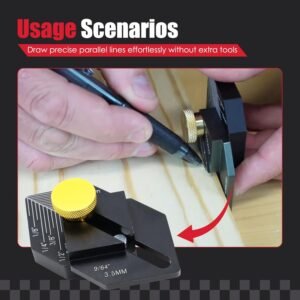 Trim Carpentry Tools Woodworking Measuring Ruler and Finish Ruler Multitool-Measure Distances, Mark Cuts Aluminum Alloy (Black) 13 Trim Carpentry Tools Woodworking Measuring Ruler and Finish Ruler Multitool-Measure Distances, Mark Cuts Aluminum Alloy (Black) - Image 6