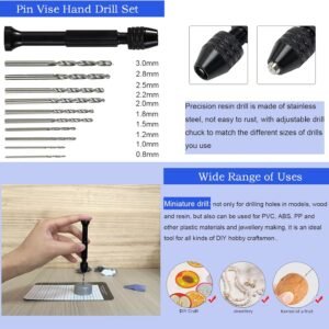 Model Kit with Scribing Tools, Pin Vise Hand Drill Set, Tweezers, Brushes for Modelling Gundam Models, Metal Kits, Car and Aircraft Kits for Sscribing, Engraving, Panel lines, Resin,Detailing - Image 5