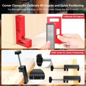 Corner Clamps for Woodworking - Durable & Versatile 90 Degree Right Angle Clamps, 2 Pack 2" x 4" Aluminum Positioning Squares with 4 C-Clamps for Cabinets, Frames, and Drawers 13 Corner Clamps for Woodworking - Durable & Versatile 90 Degree Right Angle Clamps, 2 Pack 2" x 4" Aluminum Positioning Squares with 4 C-Clamps for Cabinets, Frames, and Drawers - Image 5