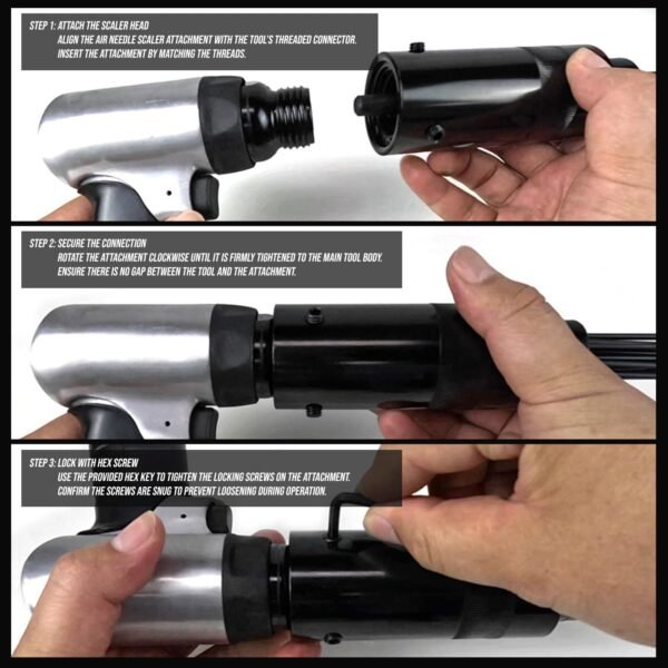 LE LEMATEC Air Needle Scaler with Air Chisel Kit, 4800 BPM Pneumatic Air Hammer Needle Gun for Metalworks, Rust, Weld & Paint Remover, Pistol Grip Metal Scraper Air Compressor Accessories (LE-AN324K) 5 71YyyevLyoL. AC SL1500