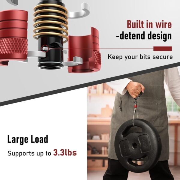 Enhanced Non-Slip Upgrade Bit Holder 6pc, 1/4 Drill Bit Holder Key Chain, Bit Holder for Impact Driver, Quick-Change for Drill Bits & Screwdriver & Drill Bit Extension, Includes Portable Carabiner 4 71Z1bC47CHL. AC SL1500