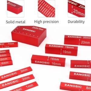 Metric Setup Blocks Height Gauge Set, 15pcs Precision Aluminum Setup Bars Guage Block Set for Router and Table Saw Accessories Woodworking Set Up, Bars Include Laser Engraved Size Markings - Image 3
