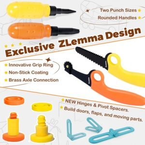 Cardboard Construction Kit - 401 PCS Kids Building Set with Safe Serrated Cutter, Crease Roller, Screws & Nuts, STEM Upcycled Tool for DIY Cardboard Projects, Engineering & Creativity 12 Cardboard Construction Kit - 401 PCS Kids Building Set with Safe Serrated Cutter, Crease Roller, Screws & Nuts, STEM Upcycled Tool for DIY Cardboard Projects, Engineering & Creativity - Image 4