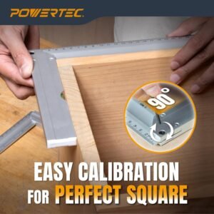 POWERTEC L Square 3pc, Try Square, 90 Degree Measuring Tools w/Bubble Levels, Machinist Square for Router Fence, Table Saw Blade, Woodworking, Carpentry Work, Frame Work (80005) - Image 7