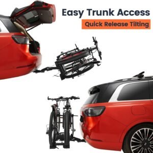 Ebike Rack with Ramp, Hitch Bike Rack for 2 Heavy Ebike, Foldable Tilting Ebike Rack Platform for Cars, SUVs, Trucks, Trailers with 2" Receivers, Max 5" Fat Tire - No Installation Needed 14 Ebike Rack with Ramp, Hitch Bike Rack for 2 Heavy Ebike, Foldable Tilting Ebike Rack Platform for Cars, SUVs, Trucks, Trailers with 2" Receivers, Max 5" Fat Tire - No Installation Needed - Image 5