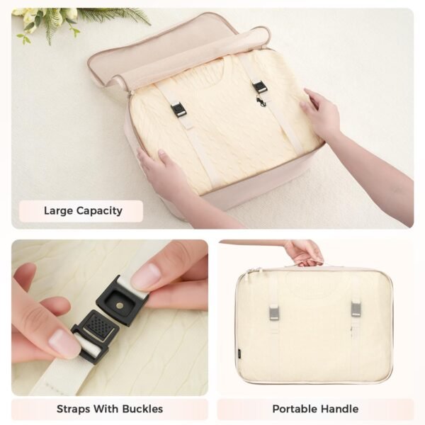 BAGAIL 8 Set Packing Cubes Luggage Packing Organizers for Travel Accessories-Cream 7 71bcr5DG6BL. AC SL1500