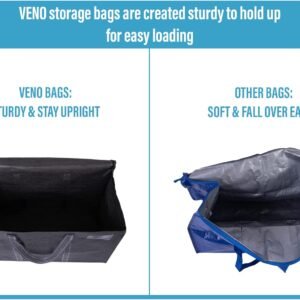 VENO 8 Pack Moving Bags, Heavy Duty, Moving Boxes Alternative, Packing Storage Supplies for Dorm Room Essentials with Zipper for Clothes, Extra Large Totes for Packaging (Dark Gray, 8 Pack) - Image 5