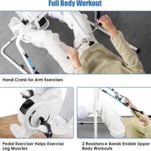 Bed Exercise Equipment for Elderly - Bed Bike with Electric Pedal Exerciser for Seniors & Limited Mobility: Auto Leg Exercise, Improves Circulation & Mobility, Arm & Leg Workout - Image 3