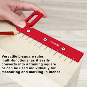 Large Carpenter Square 6.5''x5.79''Protractor Ruler with 3D Multi-Angle Measuring and Scribing Features with Anti-Lost Pin for Accurate Woodworking & Construction - Image 8