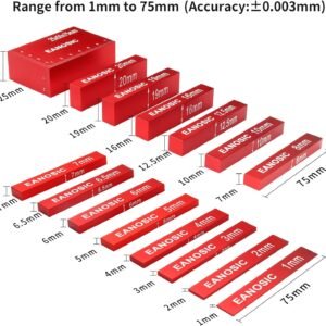 Metric Setup Blocks Height Gauge Set, 15pcs Precision Aluminum Setup Bars Guage Block Set for Router and Table Saw Accessories Woodworking Set Up, Bars Include Laser Engraved Size Markings - Image 4