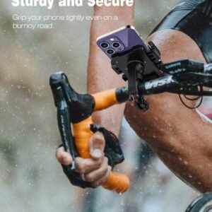 Bike Phone Holder Mount, Secure Handlebar Phone Mount Holder for Bike and Motorcycle, Suitable for iPhone and 4.5-6.8" Smartphones, Black 10 Bike Phone Holder Mount, Secure Handlebar Phone Mount Holder for Bike and Motorcycle, Suitable for iPhone and 4.5-6.8" Smartphones, Black - Image 3