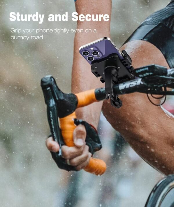 Bike Phone Holder Mount, Secure Handlebar Phone Mount Holder for Bike and Motorcycle, Suitable for iPhone and 4.5-6.8" Smartphones, Black 3 71gl4yVfuoL. AC SL1500