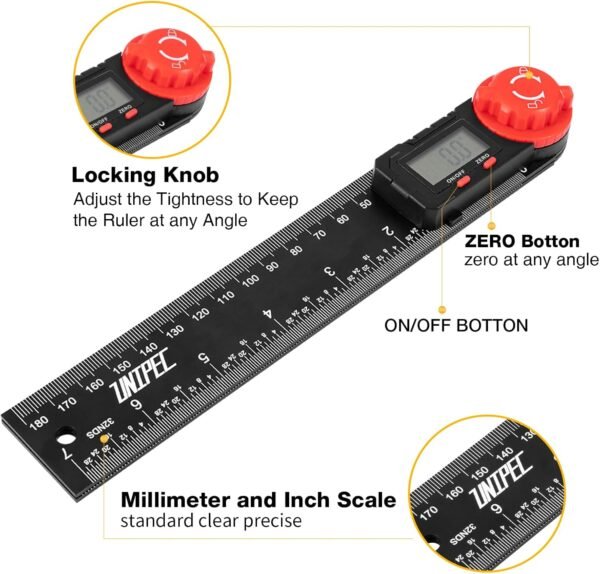 Digital Angle Finder Protractor, Angle Finder Ruler, 7inch 200mm 7inch/200mm, Angle Measuring Tool for Woodworking,Carpenter,Construction,DIY Measurement 3 71gpLhhFRHL. AC SL1500