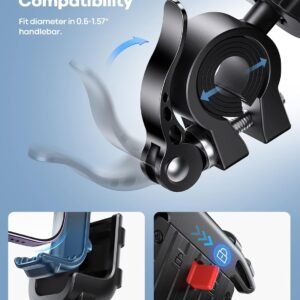 Lamicall Bike Phone Holder, Motorcycle Mount - Motorcycle Phone Holder, Handlebar Cell Phone Clamp, Scooter Phone Clip for iPhone Air 17 Pro Max, 16 15 Pro Max Plus, S20, More 4.7 to 6.8" Smartphones 15 Lamicall Bike Phone Holder, Motorcycle Mount - Motorcycle Phone Holder, Handlebar Cell Phone Clamp, Scooter Phone Clip for iPhone Air 17 Pro Max, 16 15 Pro Max Plus, S20, More 4.7 to 6.8" Smartphones - Image 7