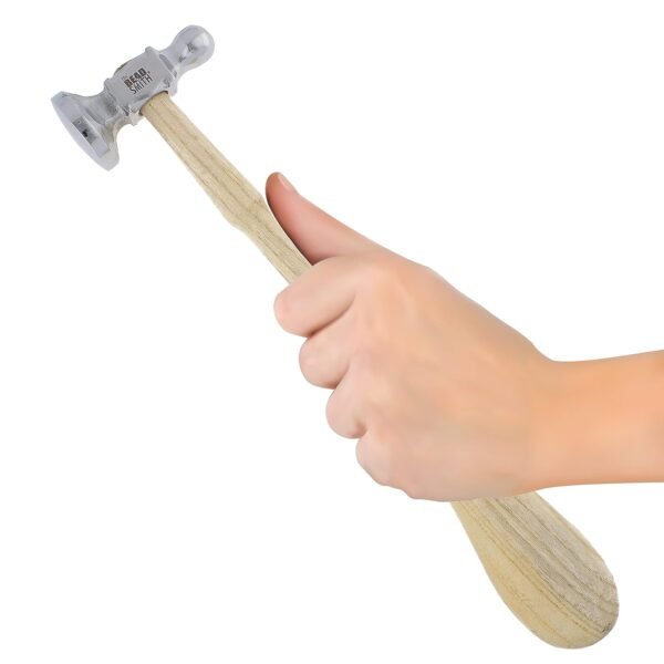 The Beadsmith Two-Sided Chasing Hammer - 10.75 Inches Wooden Handle, 2.25” Steel Head with a 14mm Ball Pein & 32mm Domed Face - Tool Used to Add Texture and Dimension to Metalwork 4 71h p+6NAdL. SL1500