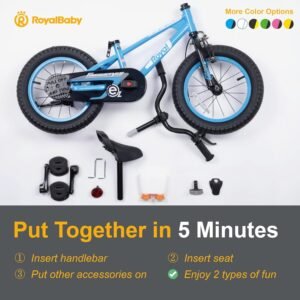 RoyalBaby Kids Bike EZ Freestyle Training Free Balance to Pedal Easy Learning Bicycle, 12-18 Inch for Toddlers to Big Kids - Image 5