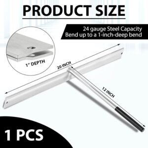 20 Inch Sheet Metal Folding Hemming Tool Steel Metal Bender Hand Tool Bending Forming for HVAC Duct Roofing Panels, Folds up to 24 Ga Steel 1 Depths - Image 3