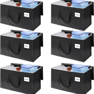 Moving Bags with Zipper - Extra Large Space Saving Totes for Storage, Heavy-Duty Tool Bag with Carrying Handles, Ideal for Camping & Travel, Tag Pocket Included - Image 2