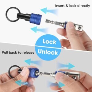 1/4 inch Hex Shank Bit Holders Keychain Quick-change Design for Nut Driver Screwdriver Drill Bit Gift for Men - Image 4