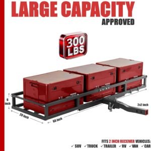 Hitch-Mount Bike Rack for Ebike Heavy-Duty - Comes with Cargo Carrier Fits 2 Electric Fat-Tire Mountain Bicycles Fits 2" Receiver for Car Trailer SUV Truck RV Minivan - Image 5