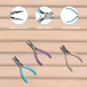 3-Piece Jewelry Pliers Set - Needle Nose, Round Nose & Wire Cutters for Jewelry Making, Wire Crafting & Repair | Professional DIY Tools for Metalwork, Earrings & Bracelets 12 3-Piece Jewelry Pliers Set - Needle Nose, Round Nose & Wire Cutters for Jewelry Making, Wire Crafting & Repair | Professional DIY Tools for Metalwork, Earrings & Bracelets - Image 4