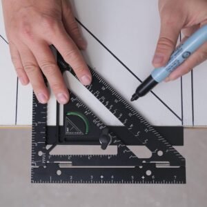 8.3" Ratter Square Tool with Jig Block - Flatwork and Repetitive Markings Specialty for Precise Carpentry Work,Sherwap Ratter Square Tool (Black) - Image 6
