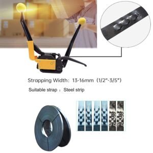Steel Strapping Tool A333 Stainless Manual Belt Packaging Banding Machine Metal Free Buckle Packing for Width 1/2" 5/8" 3/4" Sealless Combination Tools 13 Steel Strapping Tool A333 Stainless Manual Belt Packaging Banding Machine Metal Free Buckle Packing for Width 1/2" 5/8" 3/4" Sealless Combination Tools - Image 3