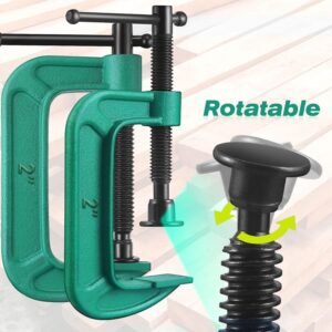 4 Pcs C Clamp Set 2 Inch Heavy Duty G-Clamps Automotive and Wood Working Clamps with Jaw Opening Sliding for DIY Carpentry Woodworking Welding and Building(2 Inch, Green) 12 4 Pcs C Clamp Set 2 Inch Heavy Duty G-Clamps Automotive and Wood Working Clamps with Jaw Opening Sliding for DIY Carpentry Woodworking Welding and Building(2 Inch, Green) - Image 4