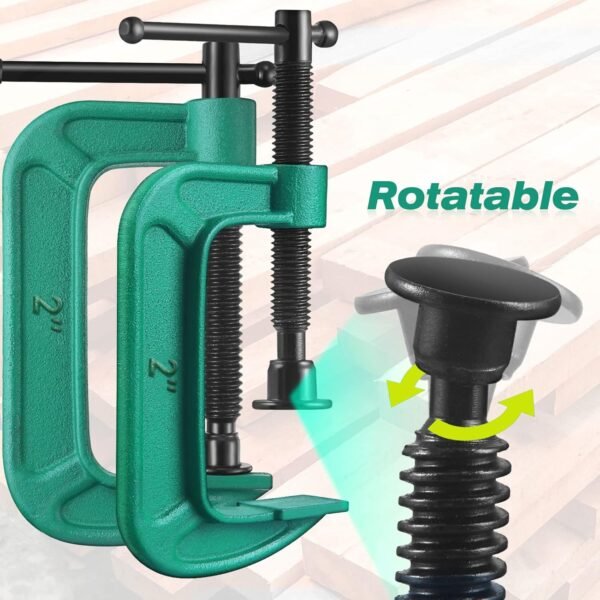 4 Pcs C Clamp Set 2 Inch Heavy Duty G-Clamps Automotive and Wood Working Clamps with Jaw Opening Sliding for DIY Carpentry Woodworking Welding and Building(2 Inch, Green) 4 71jnUj3VHAL. AC SL1500