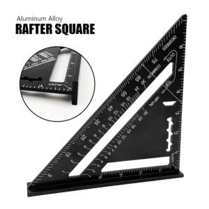 7 inch Rafter Square Aluminum Alloy Double Scale Triangle Ruler Angle Ruler Carpenter Triangle Square Rafter Tool Mensurement Tool for Woodworking and Carpentry - Image 5