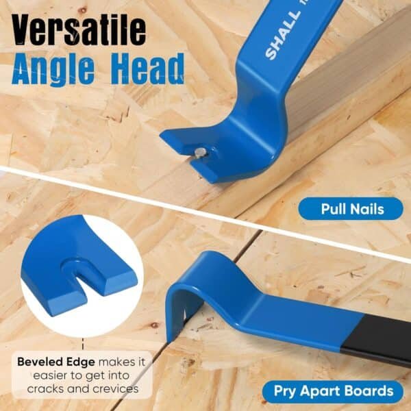 SHALL 4-Piece Flat Pry Bar Set -15" 10" 7.5" 5.5"- Heavy Duty & Mini Nail Puller Crowbar, Utility Claw Bar, Wonder Bar, High-Carbon Steel Flat Bar Tool for Home Remolding & Woodworking 5 71llL3RKN1L. AC SL1500