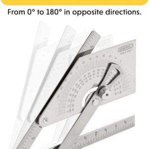 General Tools Protractor and Angle Finder #39, Stainless Steel, Outside, Inside, Sloped Angles, 0° to 180° 13 General Tools Protractor and Angle Finder #39, Stainless Steel, Outside, Inside, Sloped Angles, 0° to 180° - Image 5