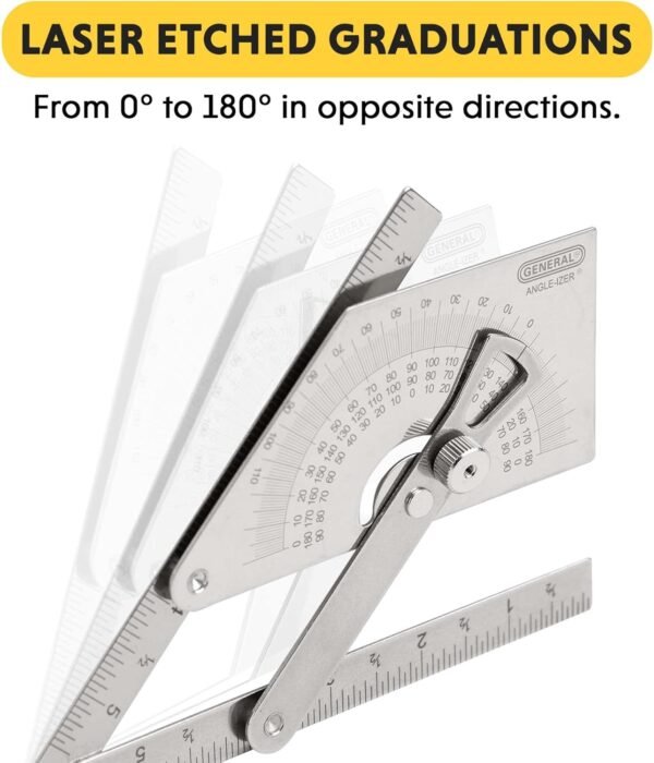 General Tools Protractor and Angle Finder #39, Stainless Steel, Outside, Inside, Sloped Angles, 0° to 180° 5 71m5whMKGyL. AC SL1500