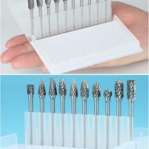 10 Pcs Carbide Burr Set 1/8" Shank Compatible with Dremel Bits Rotary Tools Attachment Kit Rasp Drill File Accessories Metal Wood Stone Steel Grinding Carving Cutting Polishing Engraving - Image 10