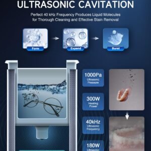 CREWORKS 6.5L Ultrasonic Cleaner with Knob, 1.7 gal 120W Professional Industrial Auto Cleaning Machine for Tools Watch Glasses Retainer Denture Parts, 40kHz Digital Heated Sonic Cavitation Cleaner 14 CREWORKS 6.5L Ultrasonic Cleaner with Knob, 1.7 gal 120W Professional Industrial Auto Cleaning Machine for Tools Watch Glasses Retainer Denture Parts, 40kHz Digital Heated Sonic Cavitation Cleaner - Image 4