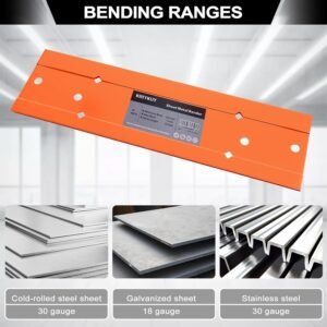 Sheet Metal Bender Folding Tool, 12 Inch Hand Seamer for HVAC Ductwork, Roofing & Metal Panels, 3/8" & 1" Fold Depth, Heavy Duty Steel Brake with High-Visibility Orange Finish 11 Sheet Metal Bender Folding Tool, 12 Inch Hand Seamer for HVAC Ductwork, Roofing & Metal Panels, 3/8" & 1" Fold Depth, Heavy Duty Steel Brake with High-Visibility Orange Finish - Image 4