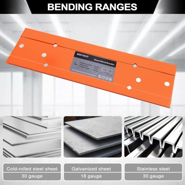 Sheet Metal Bender Folding Tool, 12 Inch Hand Seamer for HVAC Ductwork, Roofing & Metal Panels, 3/8" & 1" Fold Depth, Heavy Duty Steel Brake with High-Visibility Orange Finish 4 71pC6KEwMCL. AC SL1500