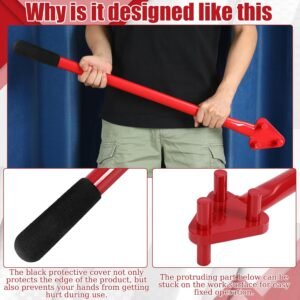 Tondiamo Rebar Bender Manual Hand Operated to 5/8" Bar Reverse Head, Bending Machine Manual Rebar Bender Metal Bending Tools for Flat Steel and Steel Rod, Red 11 Tondiamo Rebar Bender Manual Hand Operated to 5/8" Bar Reverse Head, Bending Machine Manual Rebar Bender Metal Bending Tools for Flat Steel and Steel Rod, Red - Image 4