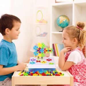 STEM Drill & Build Kit for Kids Ages 3-8 | Electric Toy Drill with 193+ Pieces (Screws, Nuts, Rainbow Fasteners) | Creative Design Construction Toys for Boys Girls | Gift for Birthdays, Christmas - Image 4